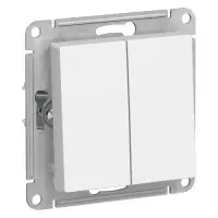 Механизм выключателя двухклавишный СП AtlasDesign 10А белый SE ATN000151 Systeme Electric