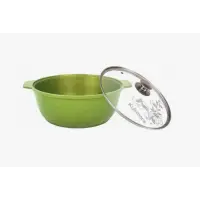 Жаровня-кастрюля Kukmara ж31tsl литая стекл. кр. 3.0л АП (Trendy style lime)