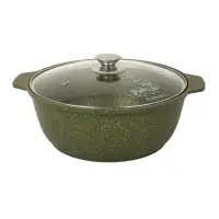 Жаровня-кастрюля Kukmara ж41tsml литая стекл. кр. 4.0л (Trendy style malachite)