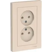 Розетка 2-местная СП AtlasDesign 16А IP20 без заземления в сборе беж Systeme Electric ATN000220