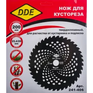 Диск для кустореза DDE WOOD CUT твердосплавный, 40 зубьев, 200 х 25,4/20 мм (толщина = 1,3 мм)