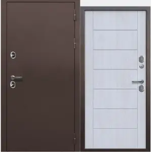 Дверь мет. FERRONI ISOTERMA 860х2050 "Л" Металл медный антик/астана милки МДФ (с терморазрывом)