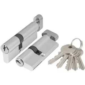 Цилиндр Ajax (Аякс) с вертушкой AX102/70 mm (30+10+30) CP хром 5 ключей