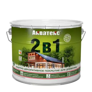 Основа алкидная Акватекс 2 в 1 - орегон 9л УФ-защита, влажн. древесина 40%