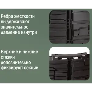 Компостер садовый «Бастион» усиленный, черный (люк черный) с черной крышкой, 1210 л