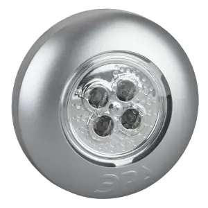 Фонарь пушлайт ЭРА SB-503 "Аврора" 4xLED, 3xAAA, серебристый