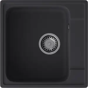 Мойка кварцевая ЭкоМ 4848 1-чаша 480*480мм цвет черный, арт.4848 черный