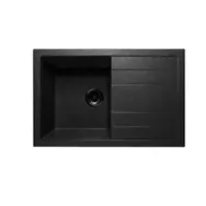 Мойка композитная GRANFEST Quadro 775х500 Черный секцией для разморозки и крылом