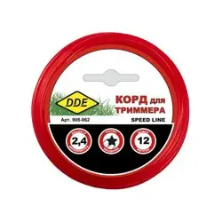 Леска в блистере 2,4мм 12 м, звезда, красный,"Classic line", DDE