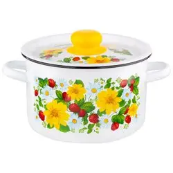 Кастрюля 2,9л, белоснежная "Земляника"*